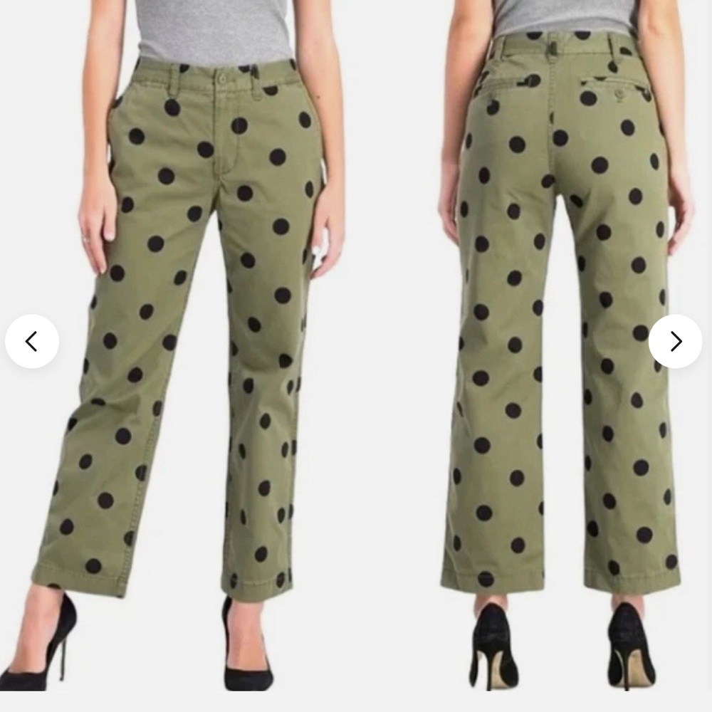J. Crew Boyfriend Chino Pant in Polka Dot